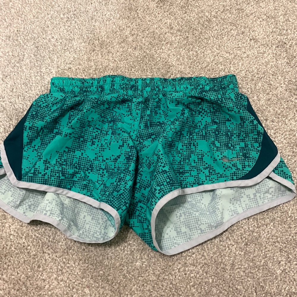 Green spotted Nike dri fit shorts
